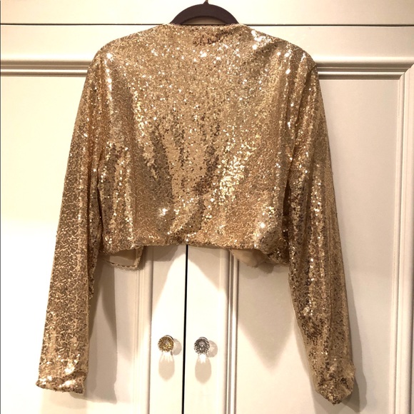 🎀DONATED NWT Elegant Bolero Jacket Gold 🎀 - Picture 2 of 7
